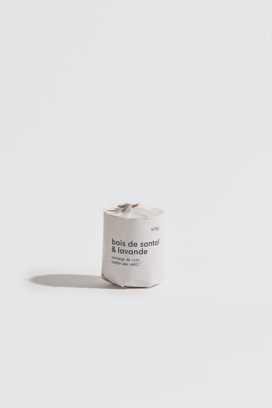 recharge de chandelle à la lavande